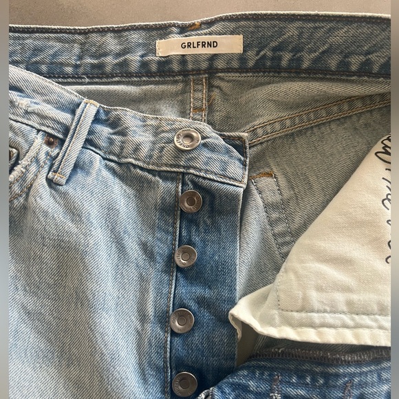 GRLFRND Rhea Distressed Straight Leg Jeans, Size 27 - Picture 4 of 8